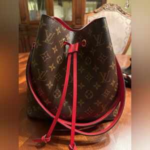 Louis Vuitton Brown and Red Monogram Shoulder Bag